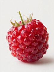 Raspberry close-up on white background, photograph