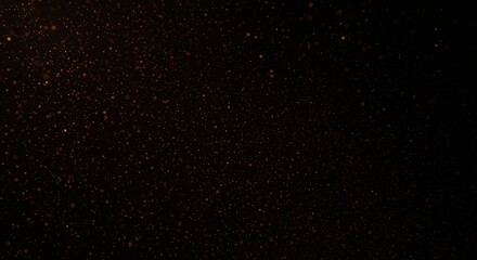 Fototapeta premium Abstract cosmic nebula with glowing golden dust particles and deep purple hues against a dark void