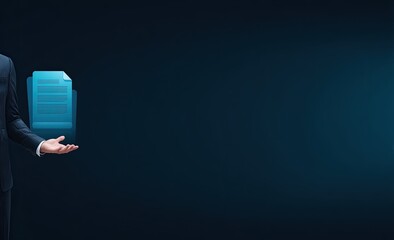 Businessman presenting a digital document