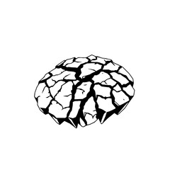 Cracked Earth: Dramatic Black and White Illustration of Drought, Environmental Crisis, and Climate Change Impact