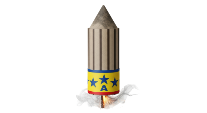 Isolated Firecracker Rocket