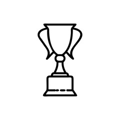 Outline a trophy with two handles on a award winner