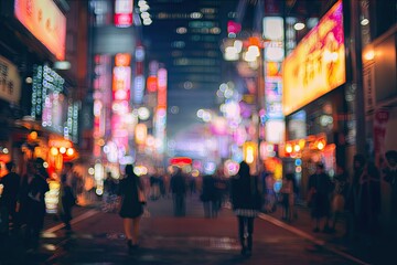 Blurred night street scene