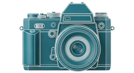 Isolated Vintage camera drawing