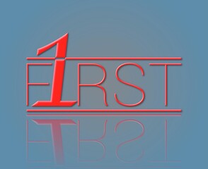 Testo FIRST con colore variabile e sfondo