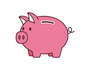 Minimal icon of a piggy bank with a coin slot, solid vector style