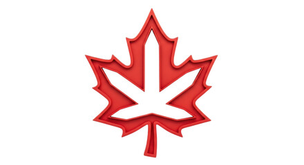 Isolated Red Maple Leaf Outline