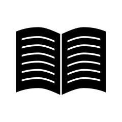 開いた本のアイコン　読書や資料を示すシンプルなイラスト素材
