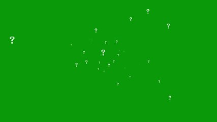 Pixel question mark coming forward video overlay template for thinking, problem solving situations