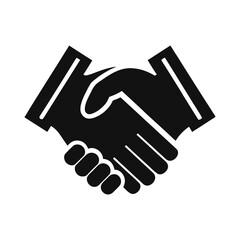 Vector art of handshake icon isolated on white background representing a corporate agreement