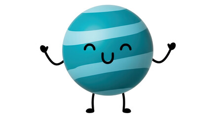 Isolated Smiling cartoon planet