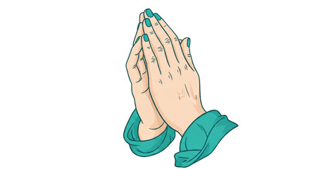 Isolated Praying Hands Cartoon