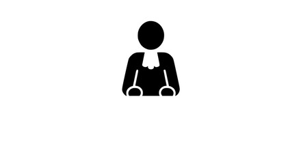 A person with a napkin black and white icon
