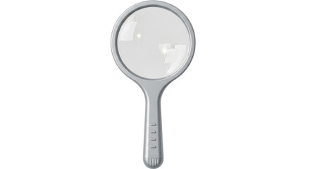 Isolated Magnifying Glass with Silver Frame