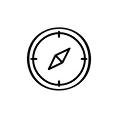 Outline compass icon on simple graphic navigation direction