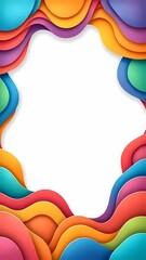 Bright, fun, and colorful, this abstract rainbow background with a round border design is perfect for a festive birthday or holiday celebration card illustration