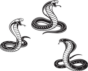 Fototapeta premium snake silhouette vector set