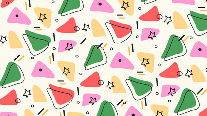 Playful Geometric Triangles Abstract Background
