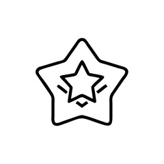 Outline layered star medal award icon on symbol