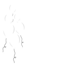 a white balloon flying from the bottom up. independence of indonesia. red and white Carnival balloon