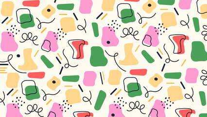 Playful Abstract Organic Color Blobs Background