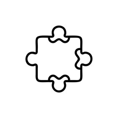 Outline puzzle piece badge frame on jigsaw connection