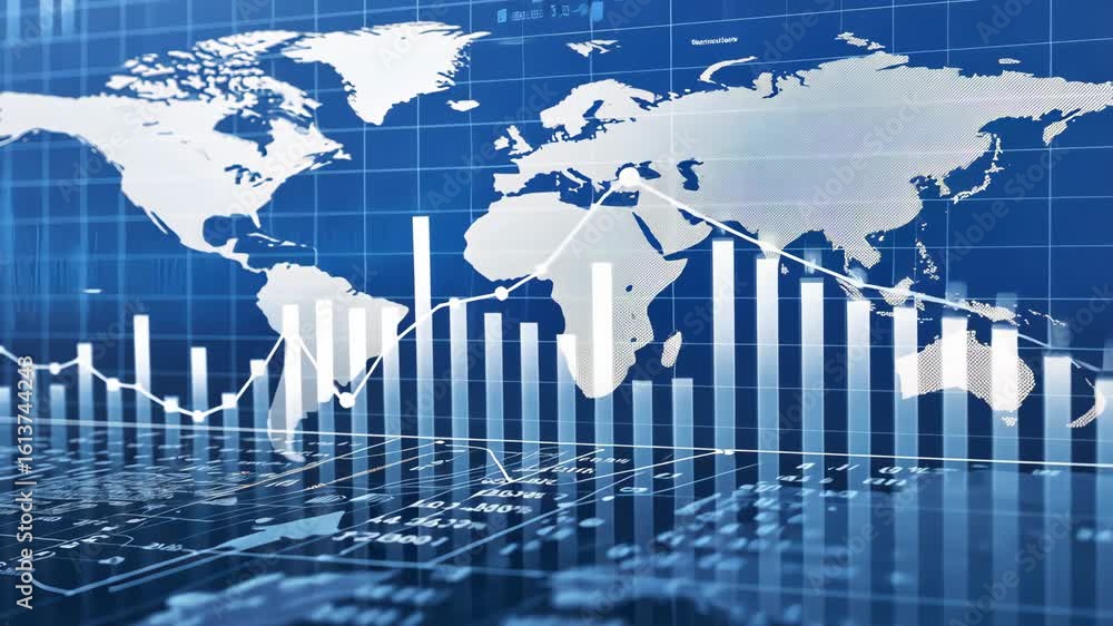 Aufkleber visual representation of global market trends highlighting key financial growth patterns and economi