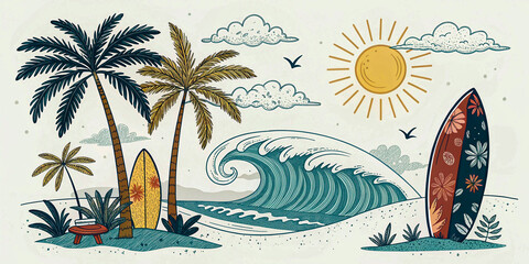 Wave Escape: Beach Vibes and Tropical Energy