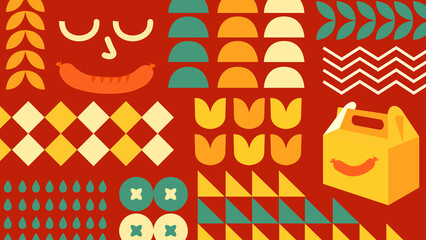 Hot Dog Retro Background