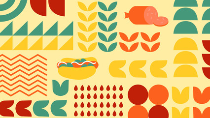 Geometric BBQ Food Background