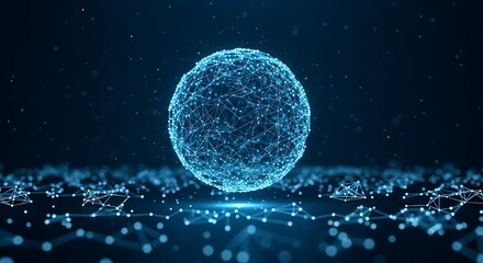 Abstract Network Globe with Connected Dots Representing Global Connectivity and Data Transfer in the Digital Age