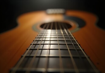 Fototapeta premium Close-Up View of Acoustic Guitar Strings