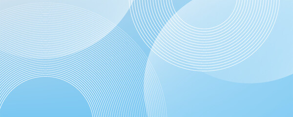 Abstract minimalist banner background, pastel colorful, blue and white gradations. Circle effect style geometric simple art