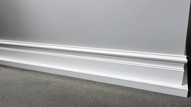 Stylish corner and baseboard highlight the seamless integration of design elements in a sophisticated interior setting