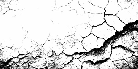 digital wall grunge and dust pattern surface Cracked white wall texture design element white background.
