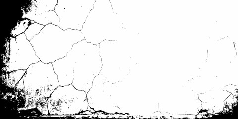 digital wall grunge and dust pattern surface Cracked white wall texture design element white background.
