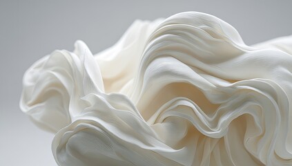 Abstract, flowing white folds
