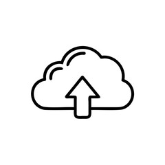 Outline cloud upload symbol on icon data