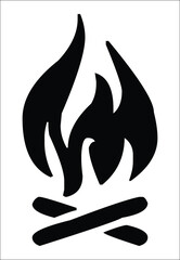 fire silhouette vector illustration 