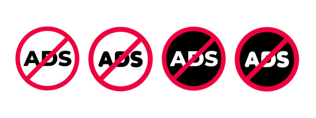 no ads sign Ad block icon symbol Stop ads sign