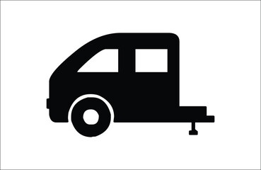 camping car silhouette vector