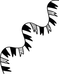 Obraz premium Funny Christmas garland. Christmas, New year concept. Cute Hand drawn illustration