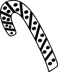 Funny Christmas candy cane. Christmas, New year concept. Cute Hand drawn illustration