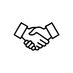 Obraz premium Outline handshake icon over contract symbol agreement deal