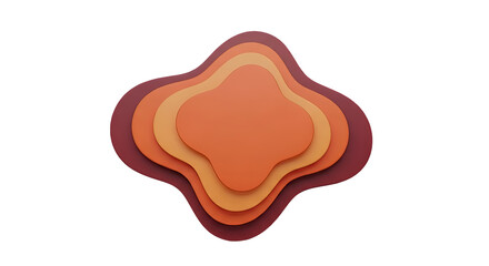 A clean 3d render of a minimalist abstract layered shape