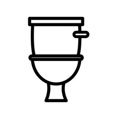 Flush toilet line icon on white background.