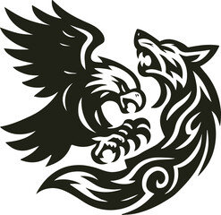 eagle tattoo vector illustration