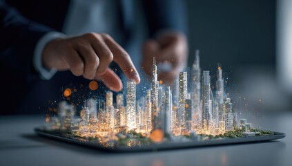 Digital city model on tablet
