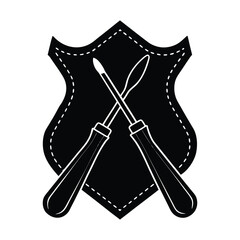 Reliable Repair Services Screwdrivers Tools Shield Logo on White Background