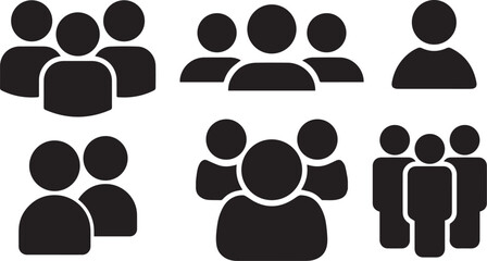 Group of people or group of users .friends flat icon for apps and websites. people icon image. Monochrome icon